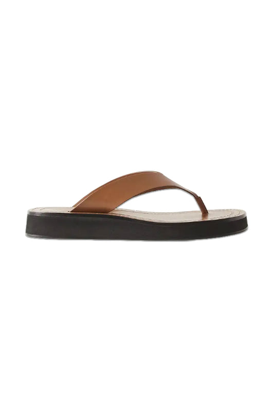 Ginza Leather Platform Flip Flops