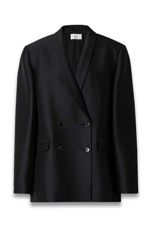 Jerome double-breasted wool and silk-blend blazer