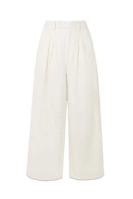 Nolan Pleated Denim Wide-Leg Pants