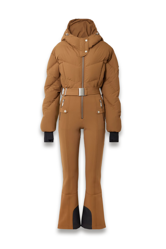 Ajax Hooded Belted Recycled Quilted Down Ski Suit
