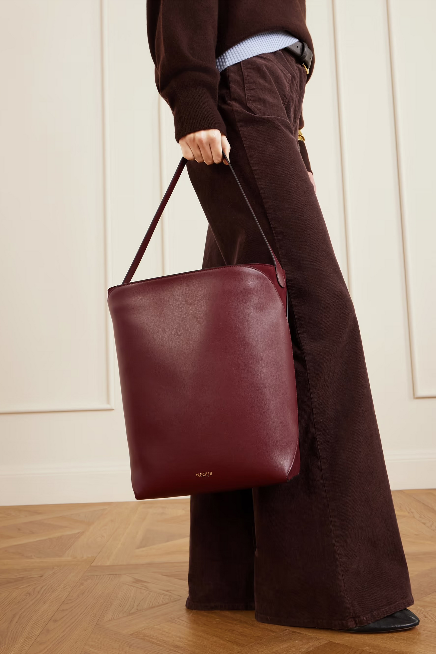 Thea Suede-trimmed Leather Shoulder Bag