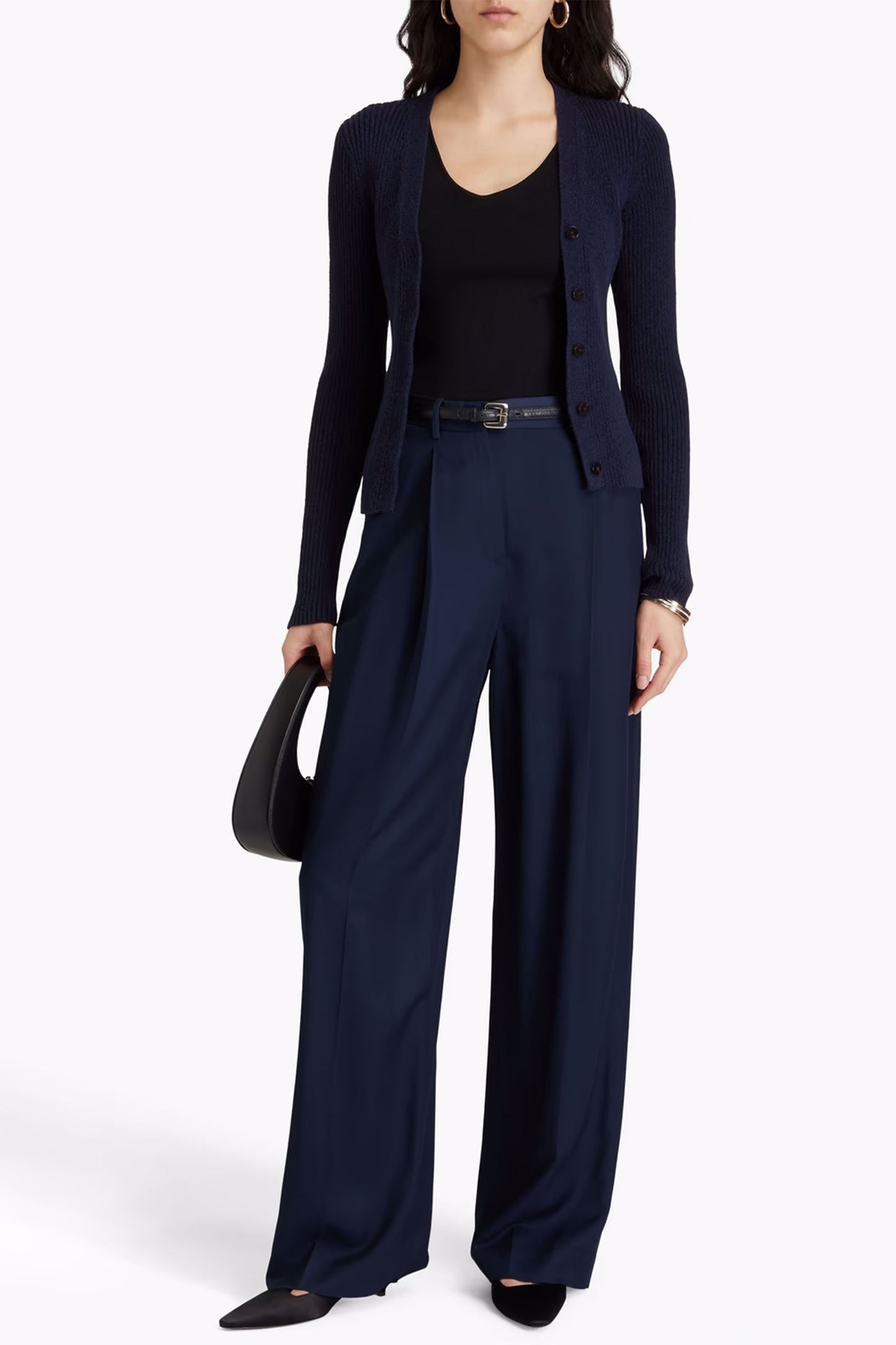 Twill Wide-Leg Pants