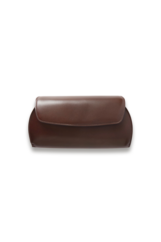 Curved Leather Clutch