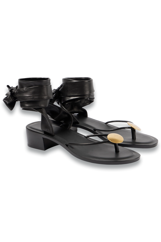 Cord Leather Thong Sandals