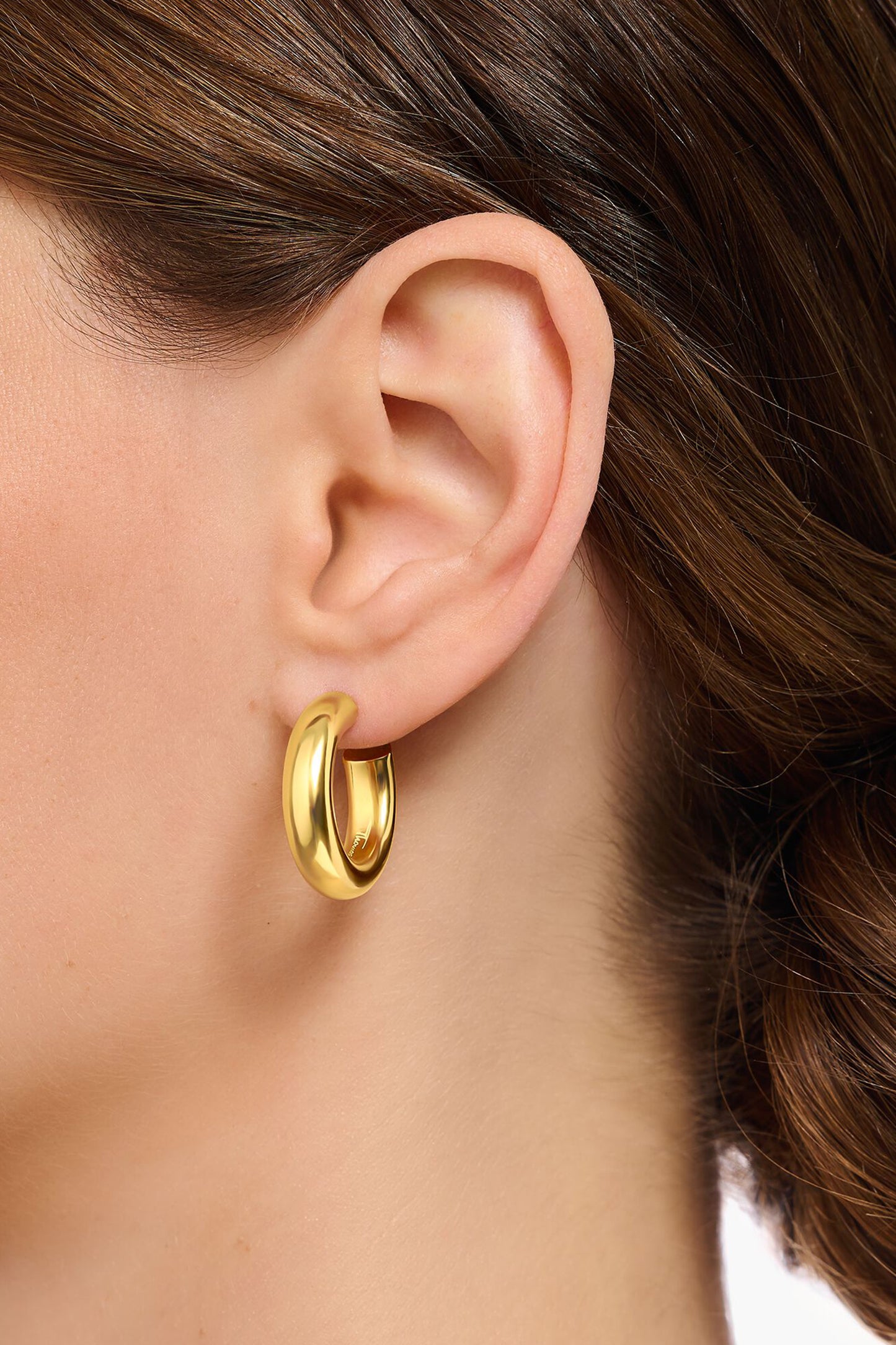 Gold-plated Small Chunky Hoop Earrings