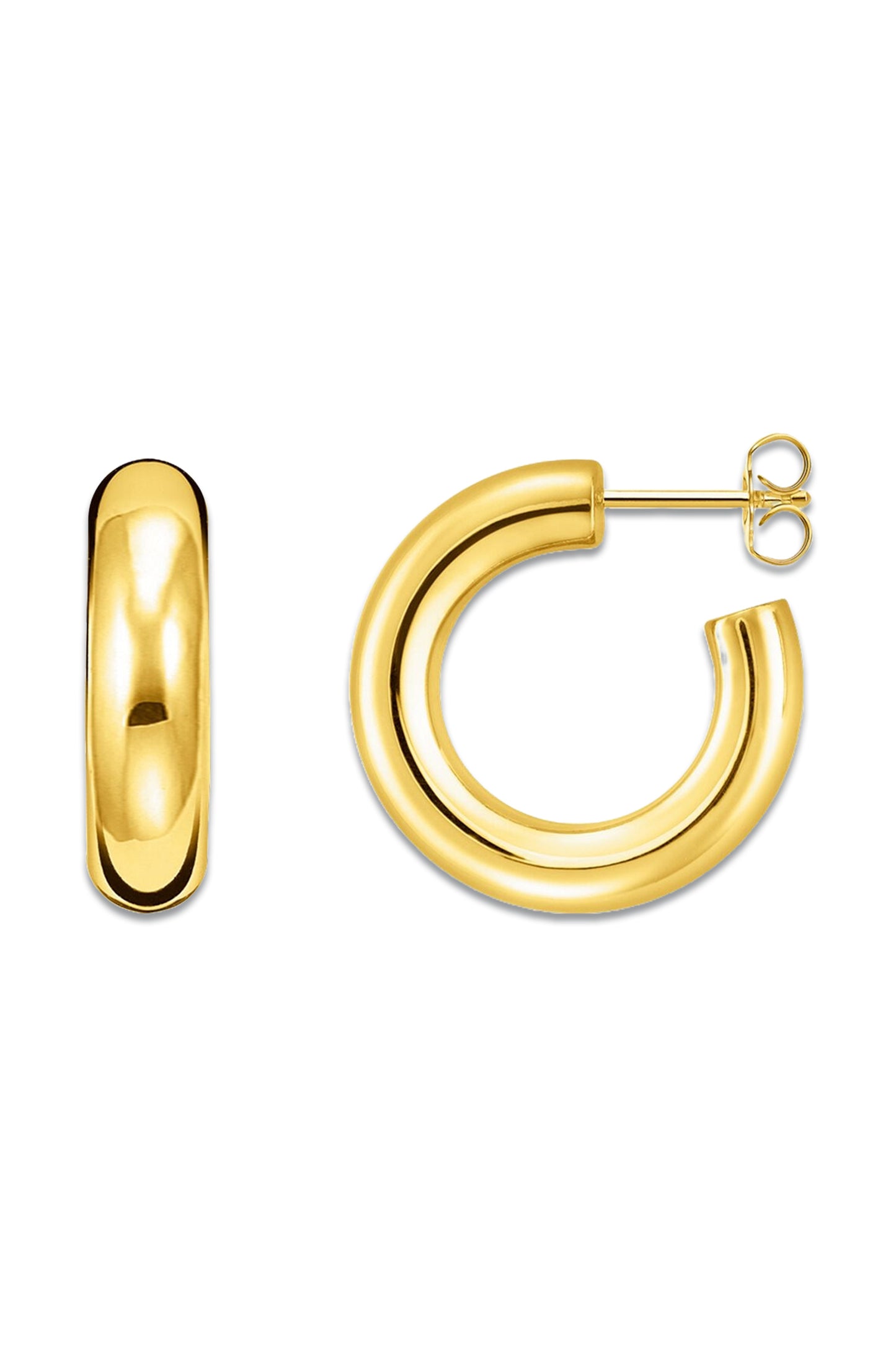 Gold-plated Small Chunky Hoop Earrings
