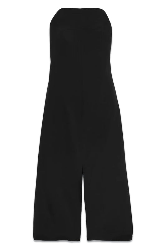 Strapless Silk Midi Dress