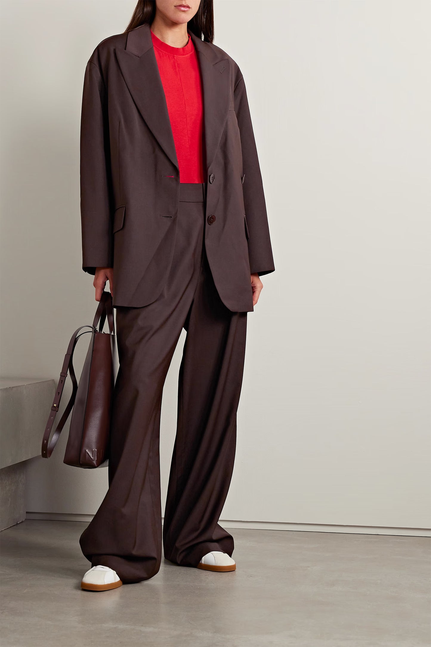 Tropical Liam Woven Blazer & Tropical Stella Woven Wide-leg Pants