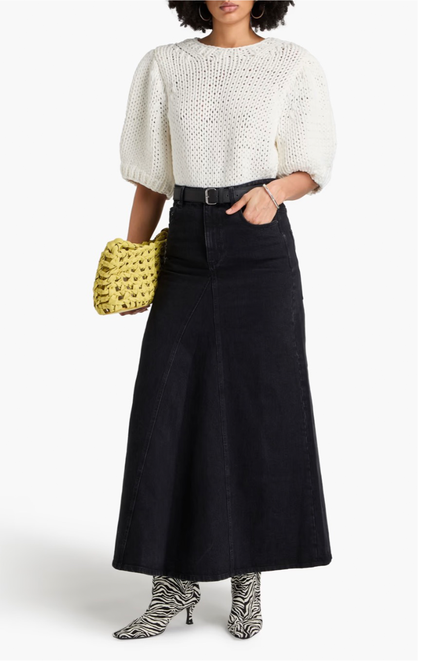 Denim maxi skirt