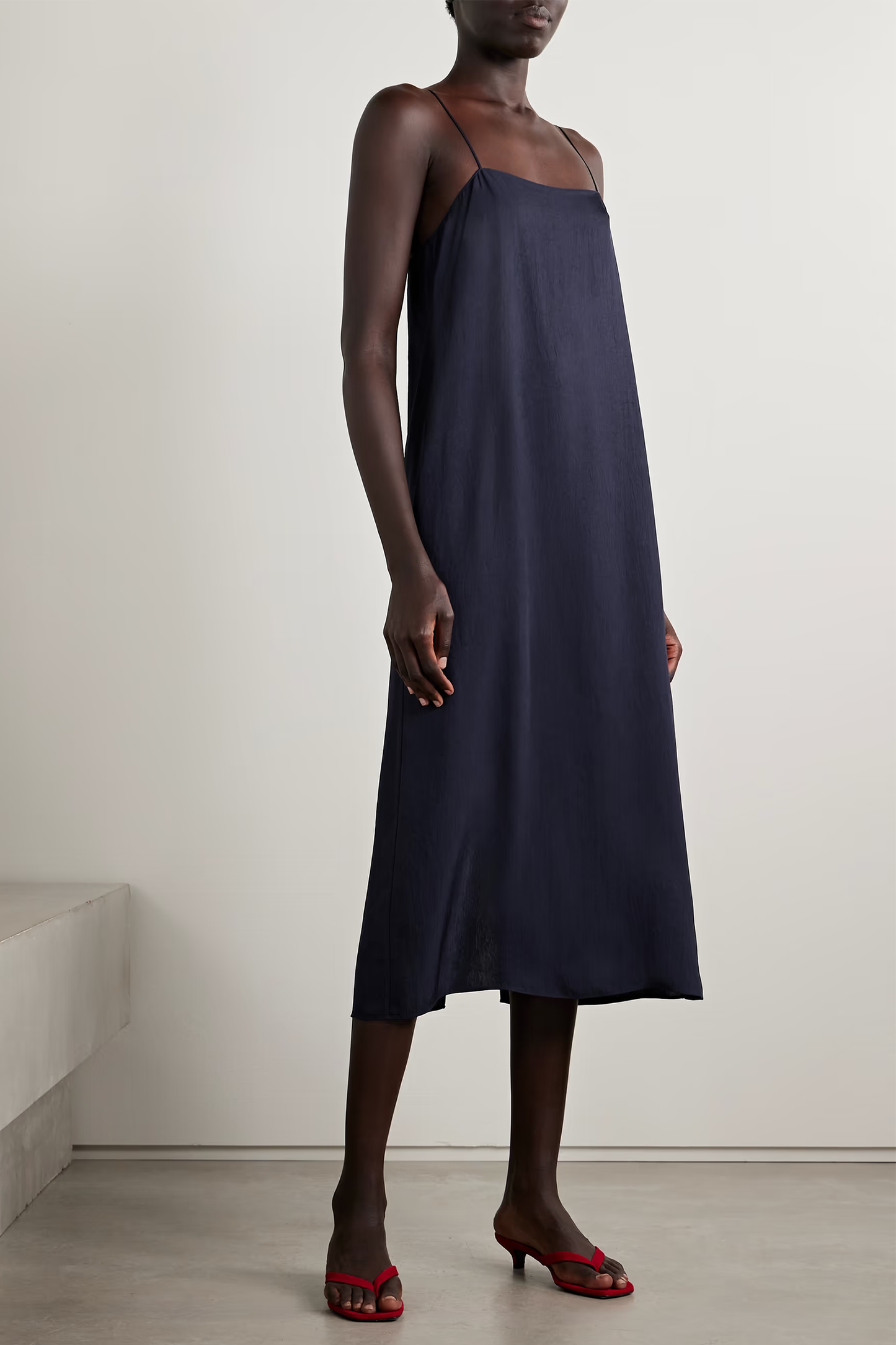 Satin-Twill Midi Dress