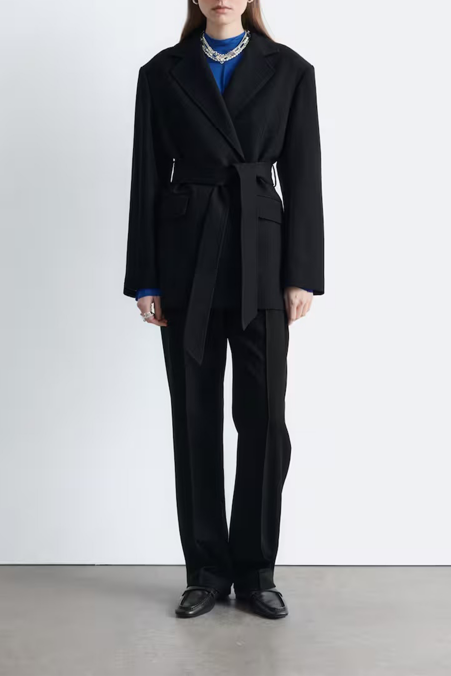 Wool Tie-belt Blazer