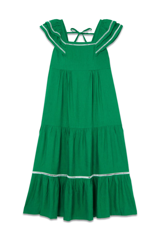 Bella Tiered Linen-Blend Midi Dress