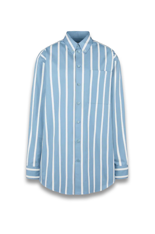 Shirt in Poplin and Leather