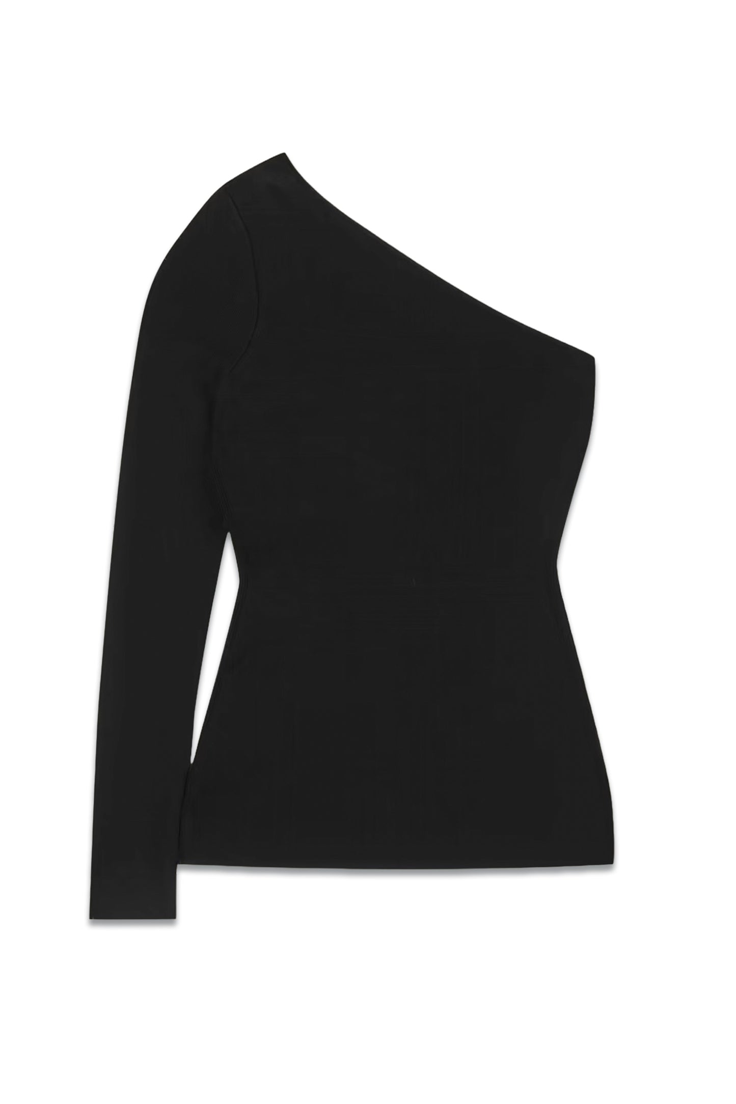 One-shoulder stretch-knit top