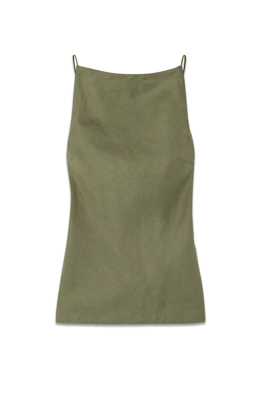 Antibes open-back linen top