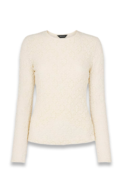 Ivory Jersey Lace Long Sleeve Top