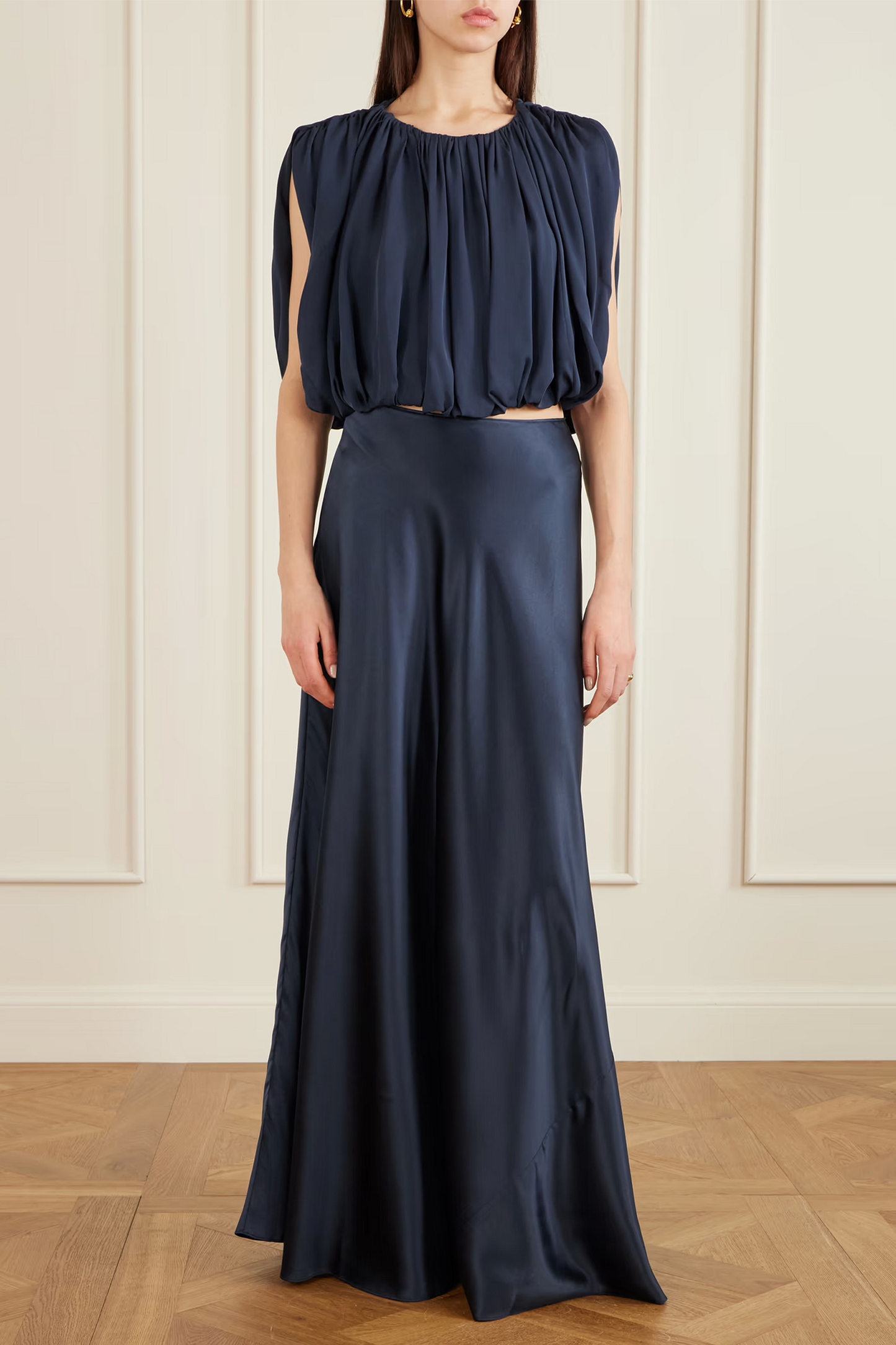Penelope Pleated Silk-crepe Top