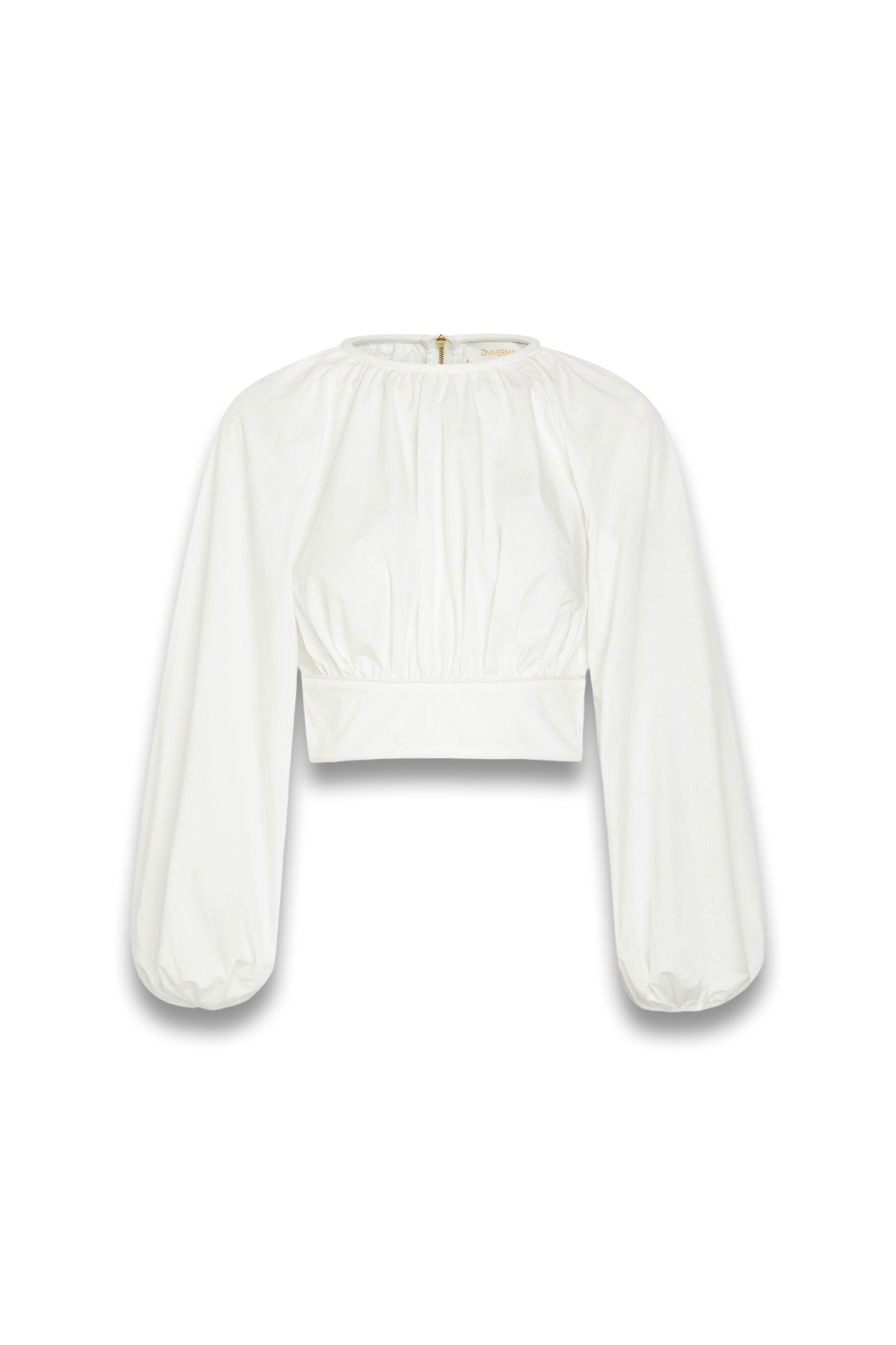 Billow Gathered Cotton-poplin Cropped Top