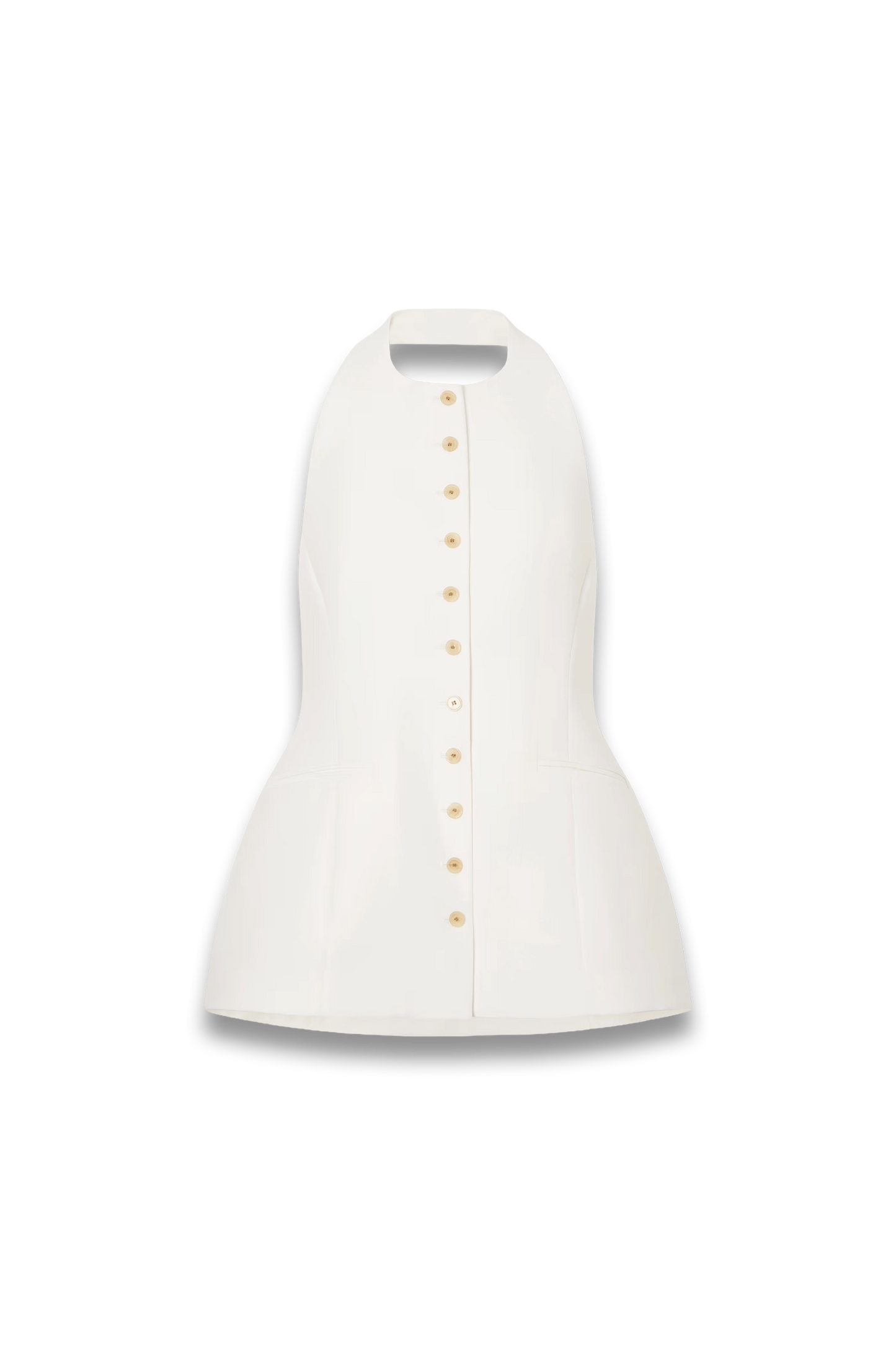 Lupita Halterneck Sleeveless Wool and Silk-blend Top
