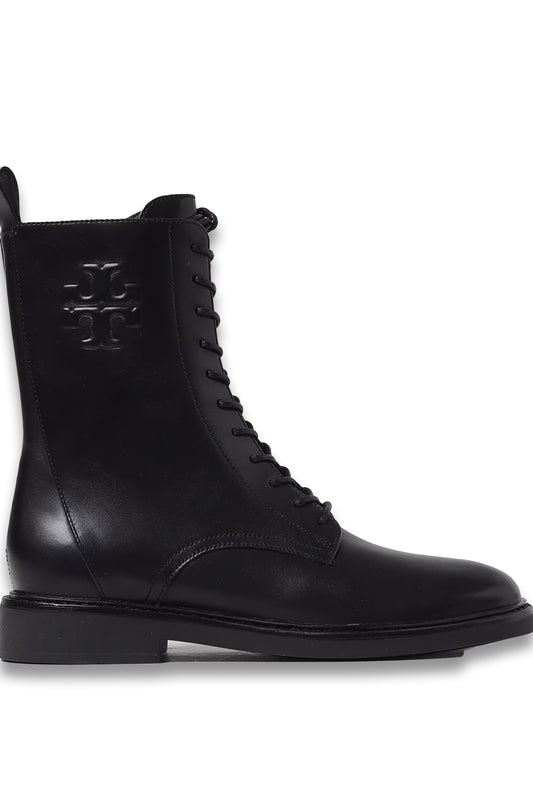 Leather combat boots
