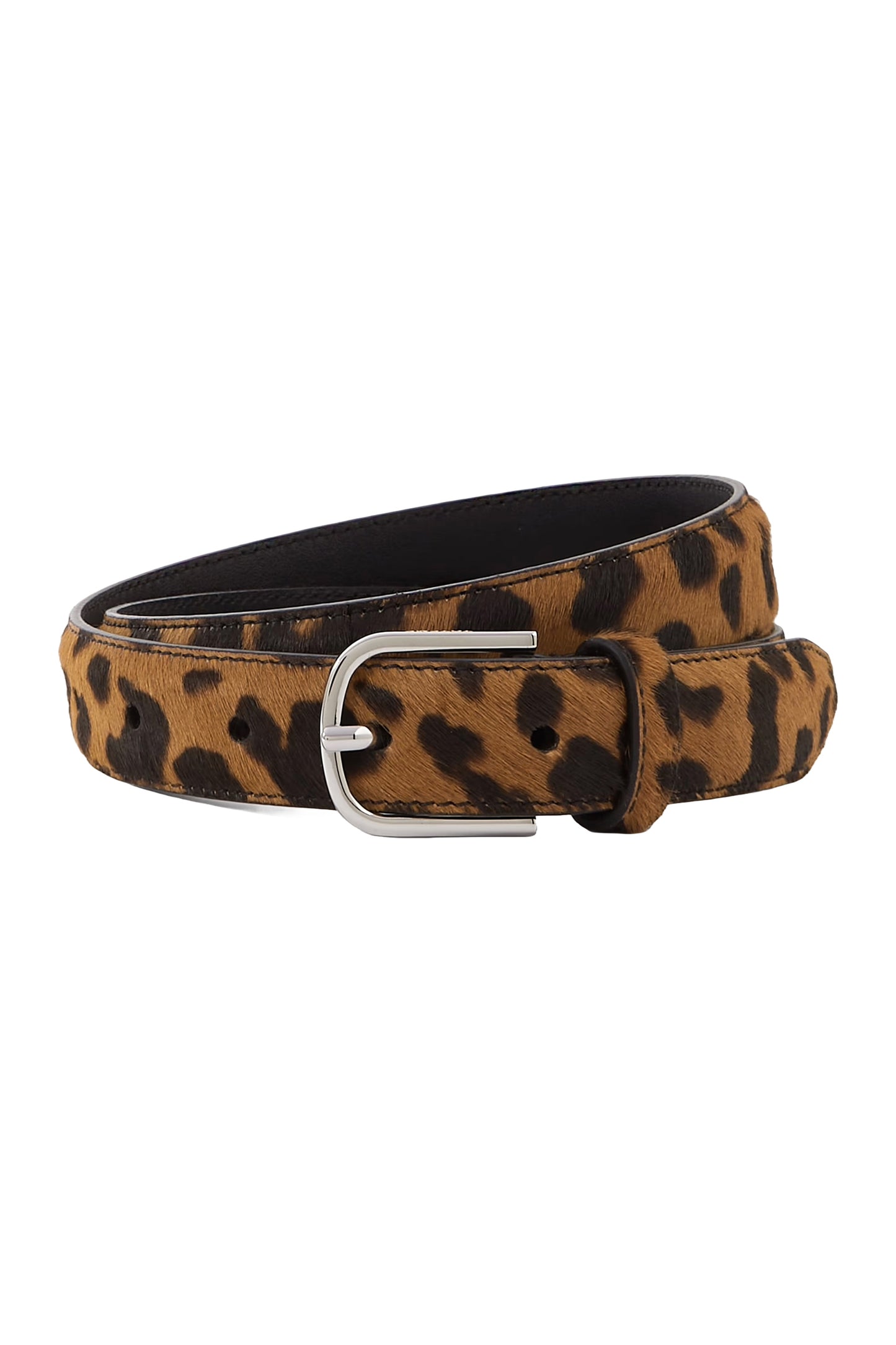 Leopard-Print Pony Hair Belt