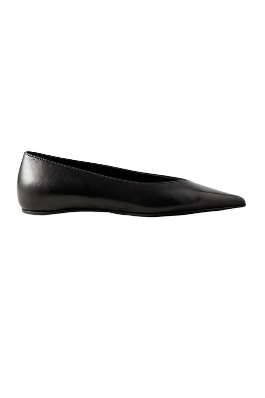 + NET SUSTAIN The Asymmetric Ballerina Leather Point-Toe Flats