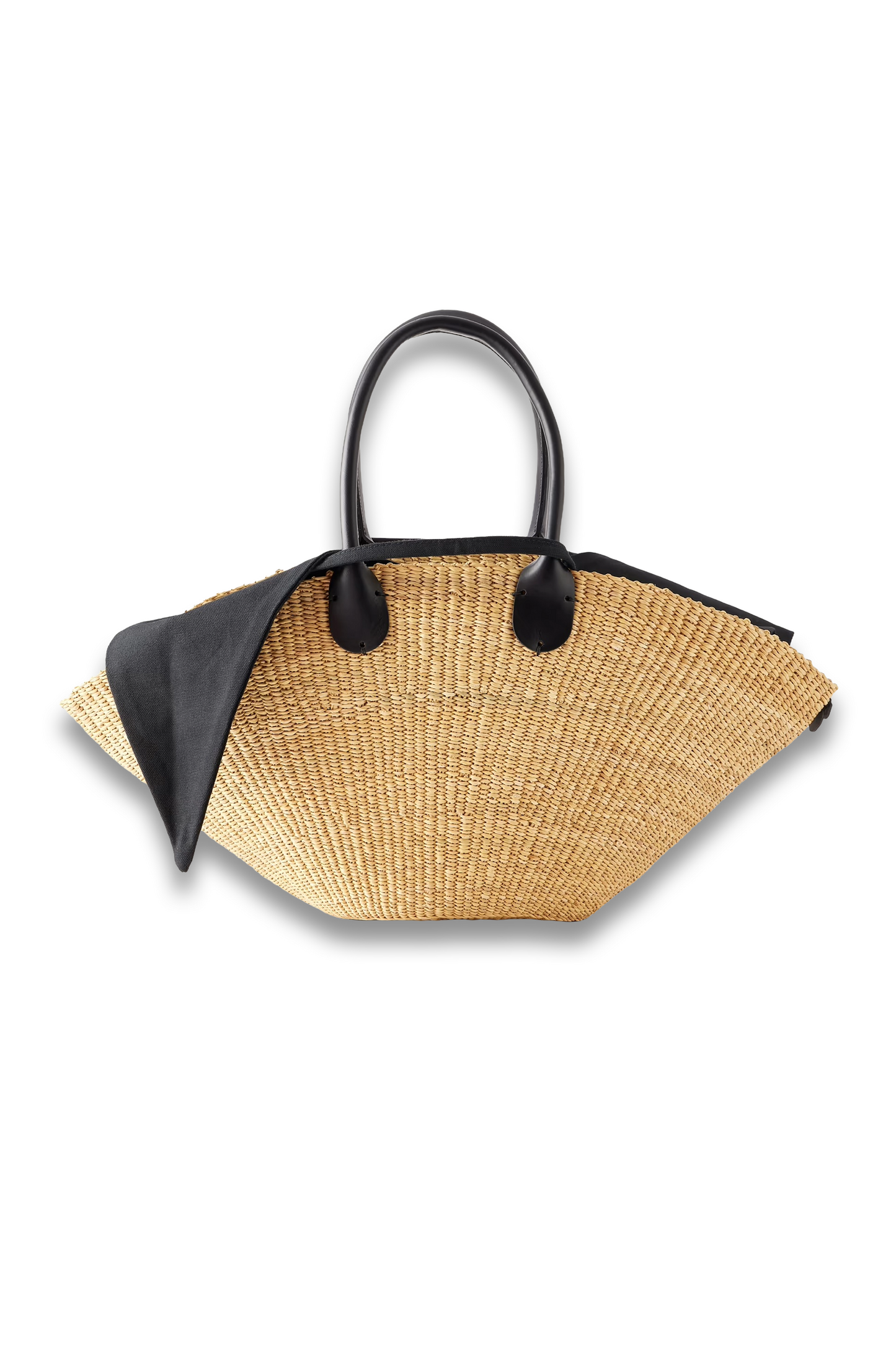 Sophia Leather-trimmed Raffia Tote