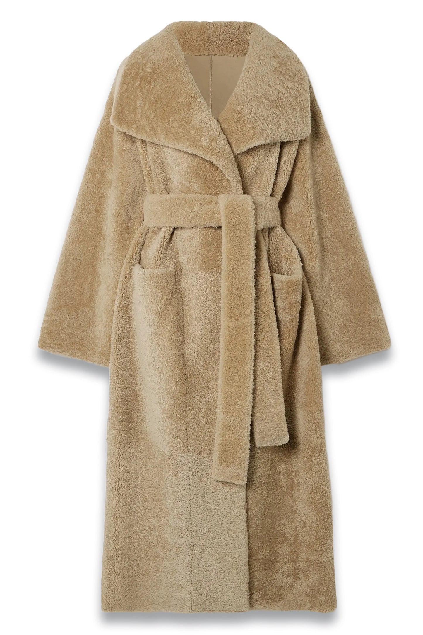 Belted Shearling Coat