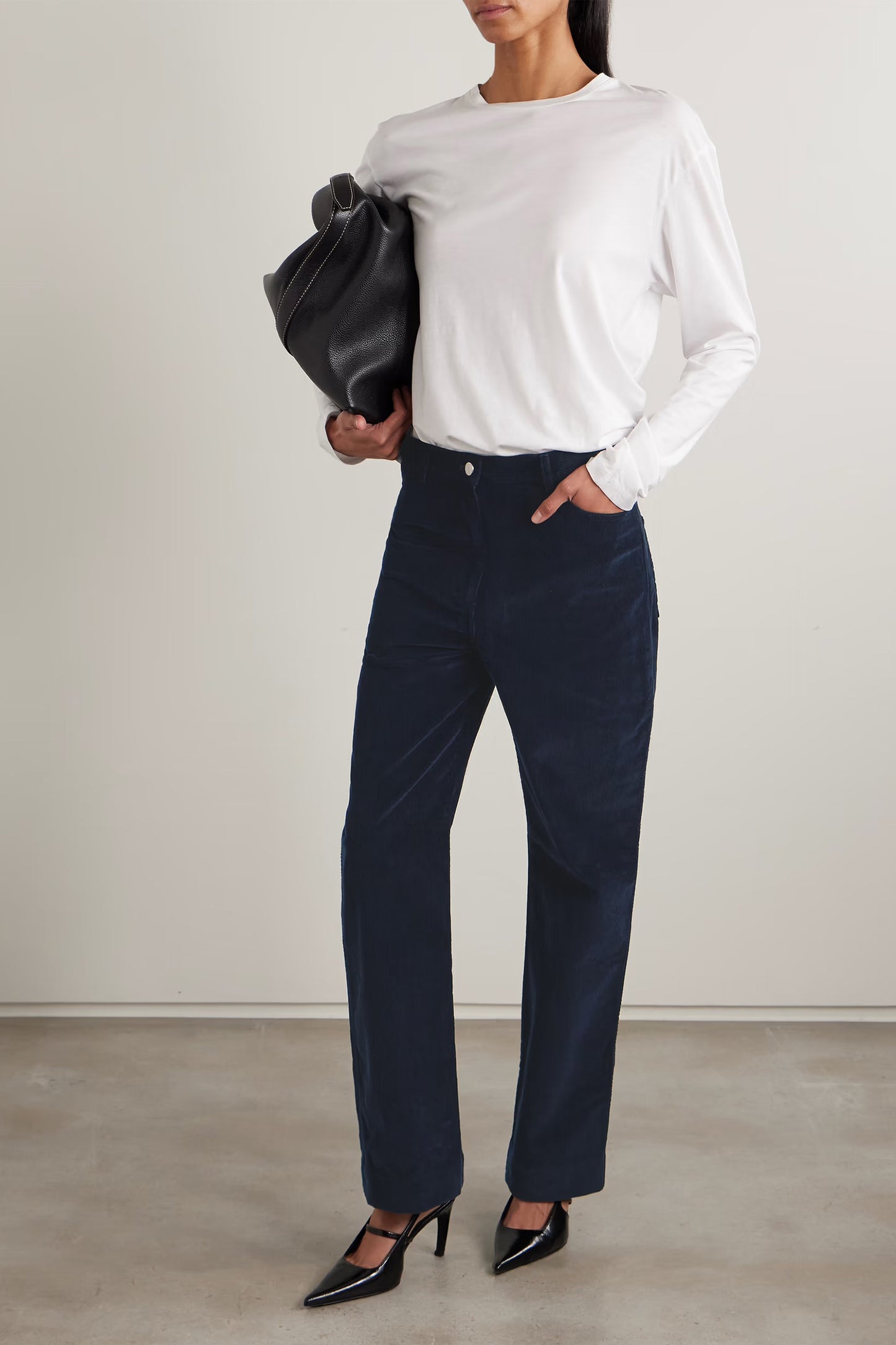 Cotton-corduroy Straight-leg Pants