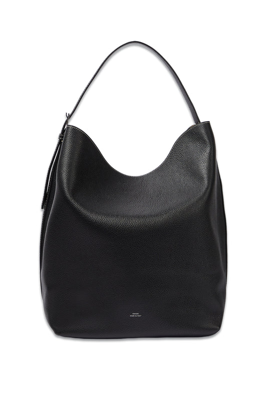 Belted Leather Tote Bag