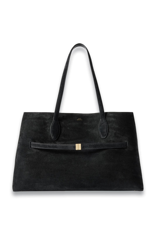 Lounge Large Leather-trimmed Suede Tote
