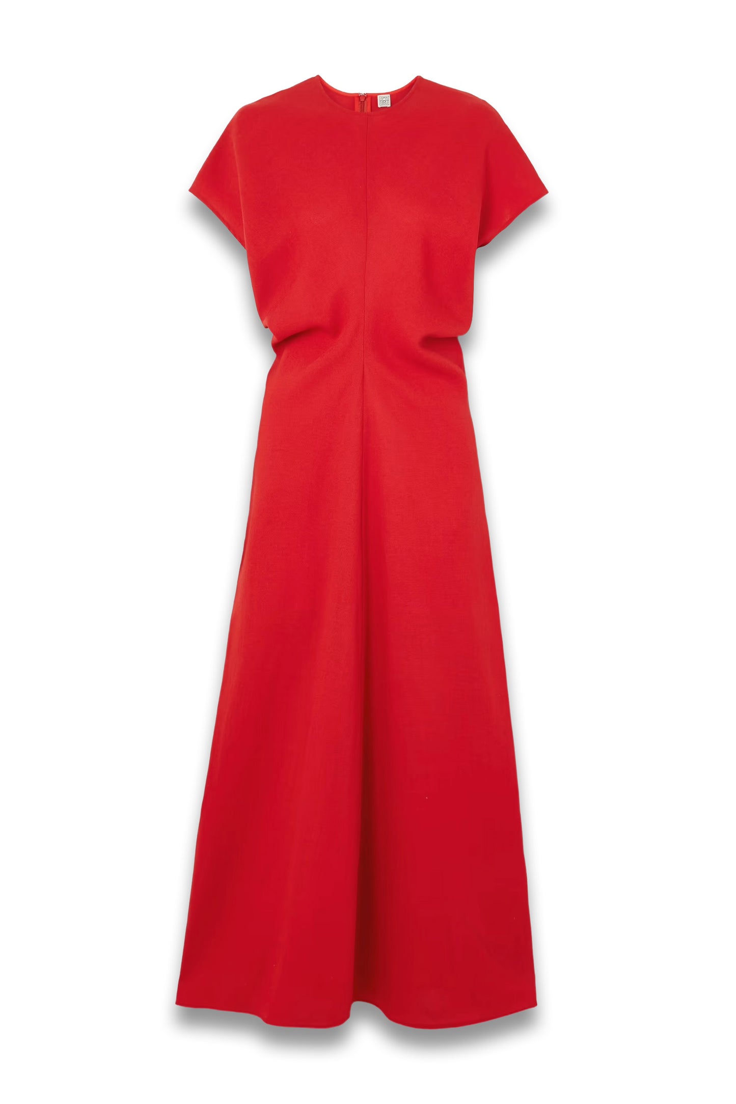 Slouch-waist Gathered Wool-crepe Maxi Dress