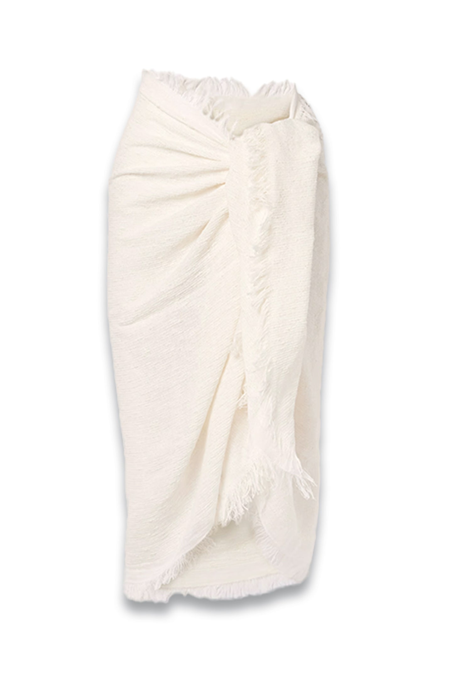 Fringed Linen-blend Bouclé-jacquard Scarf