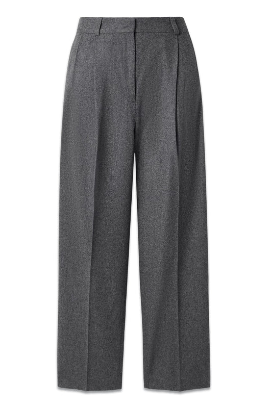 Pleated Wool-blend Felt Wide-leg Pants