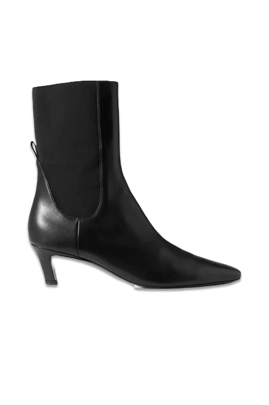 The Mid Heel Leather Ankle Boots