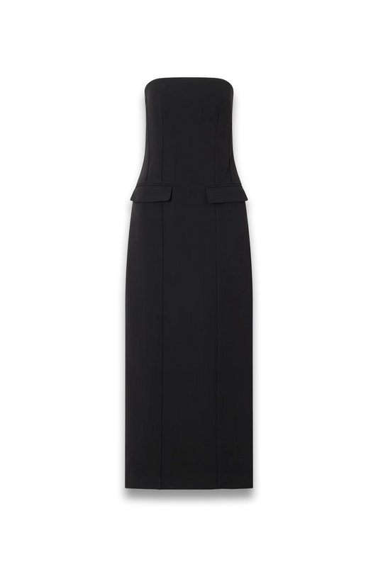 Strapless Crepe Maxi Dress
