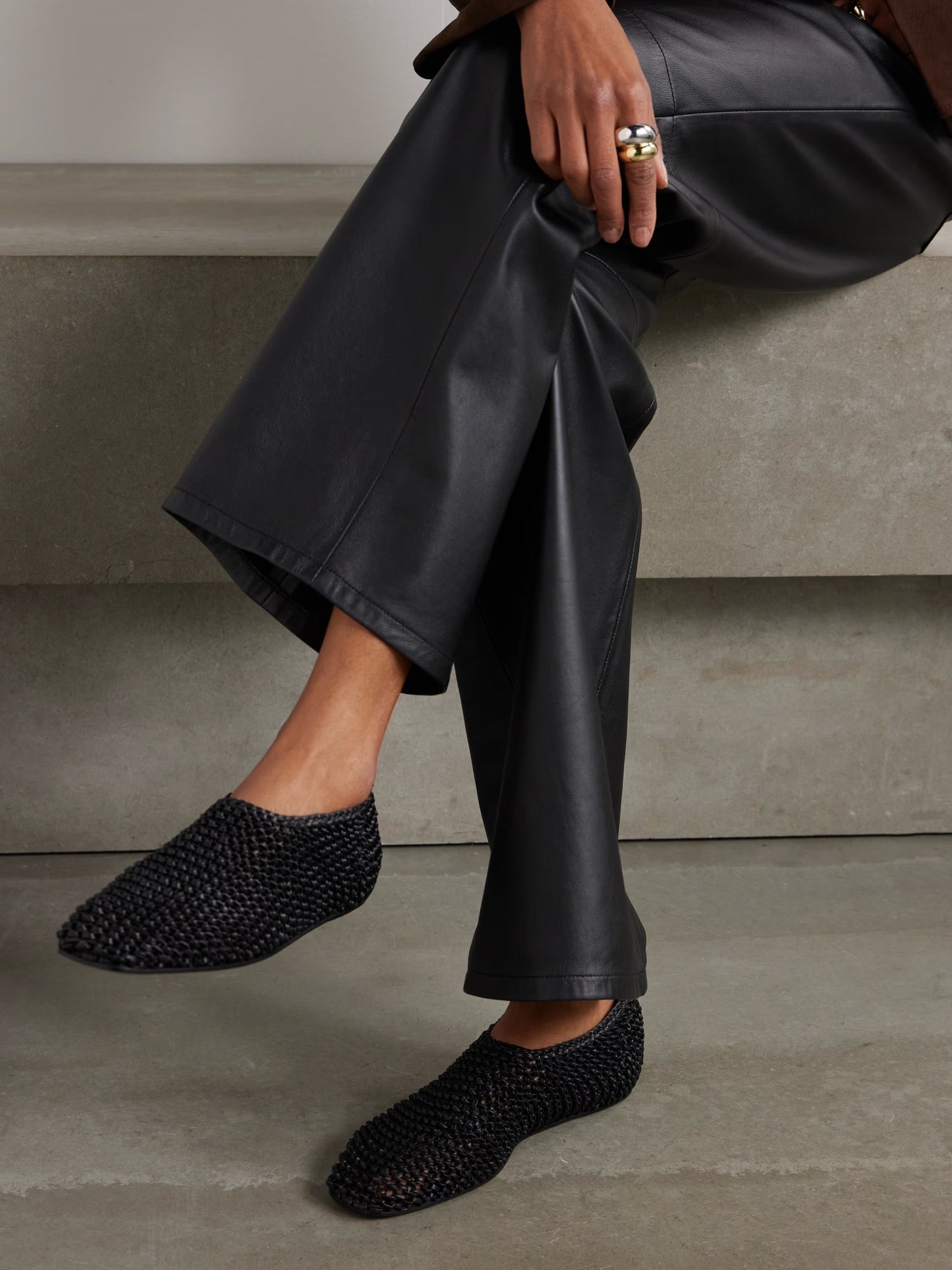 Woven Leather Ballet Flats