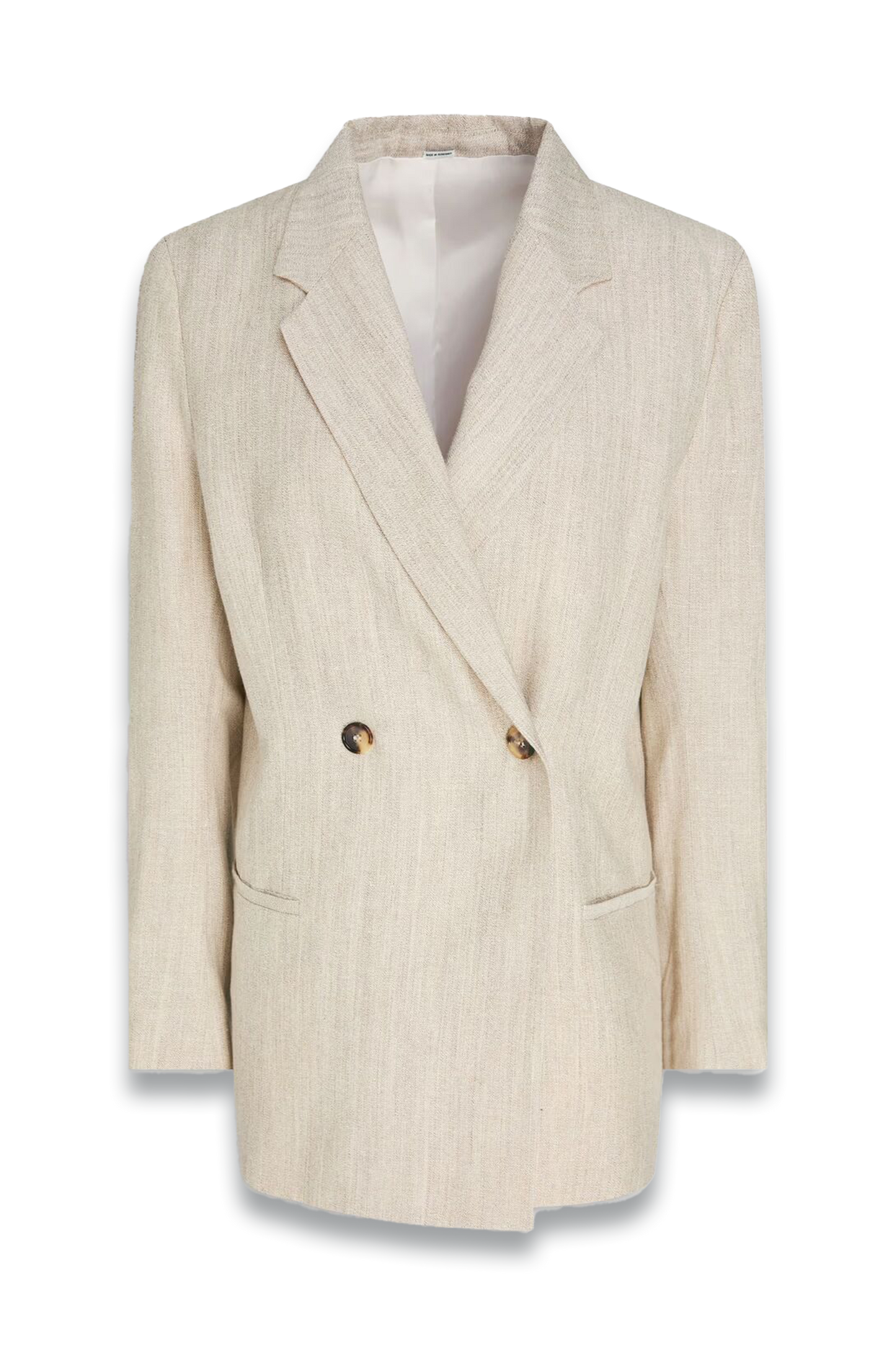 Double-Breasted Wool And Linen-Blend Blazer