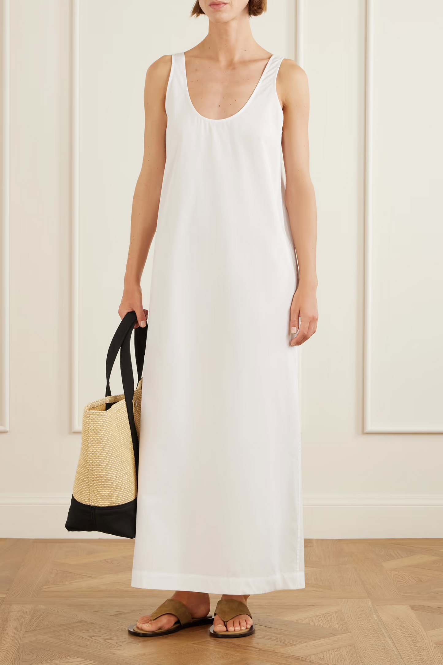 Cotton-poplin Midi Dress