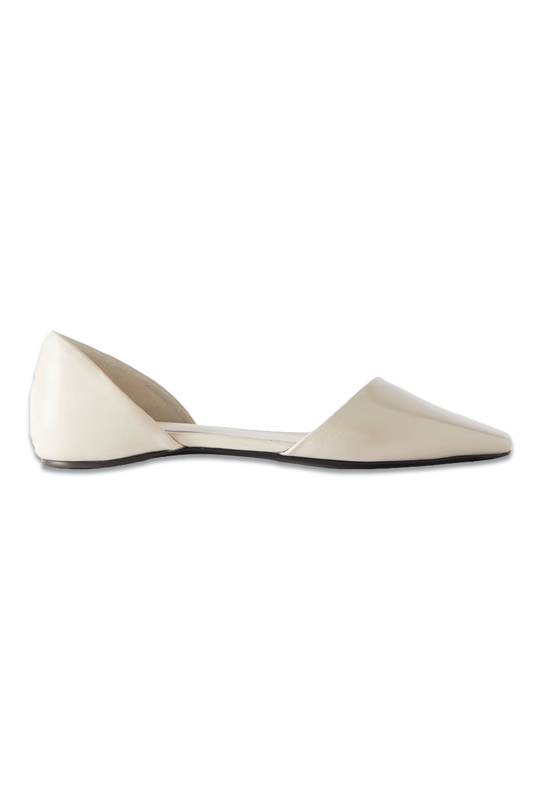 + NET SUSTAIN The Asymmetric d'Orsay Leather Point-Toe Flats