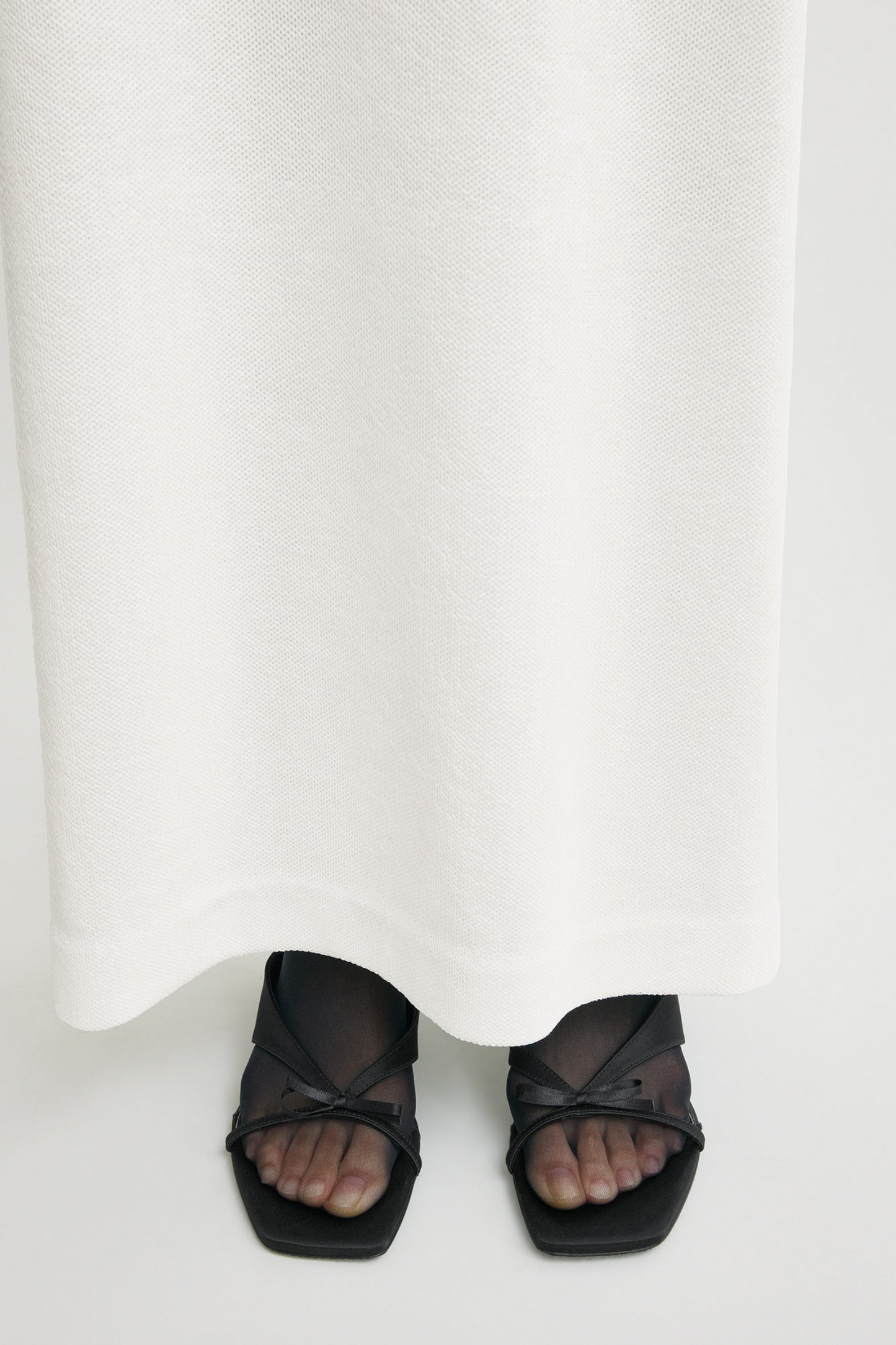 Bow Satin Sandals in Black