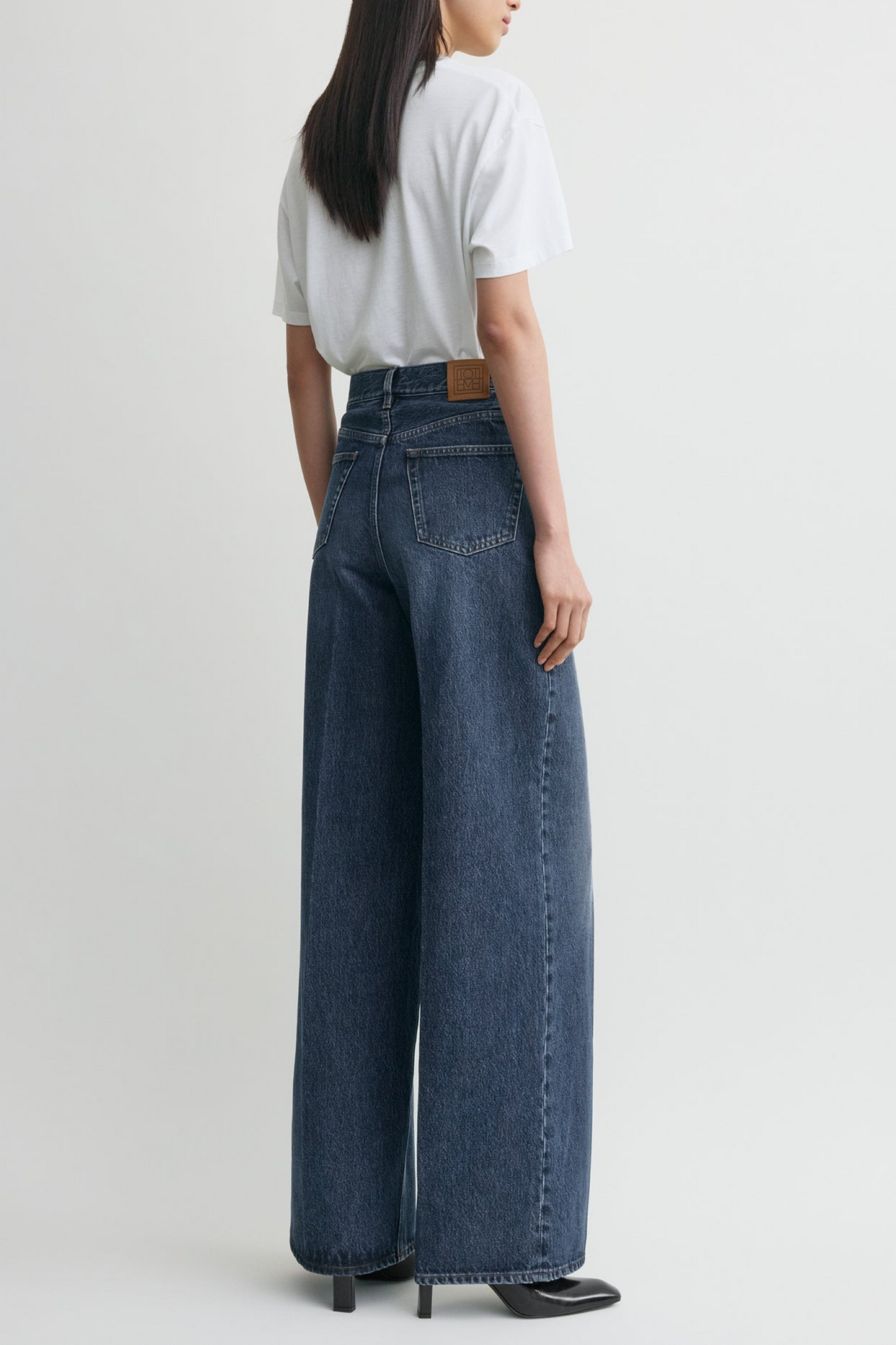 Wide-leg Denim Dark-blue Jeans