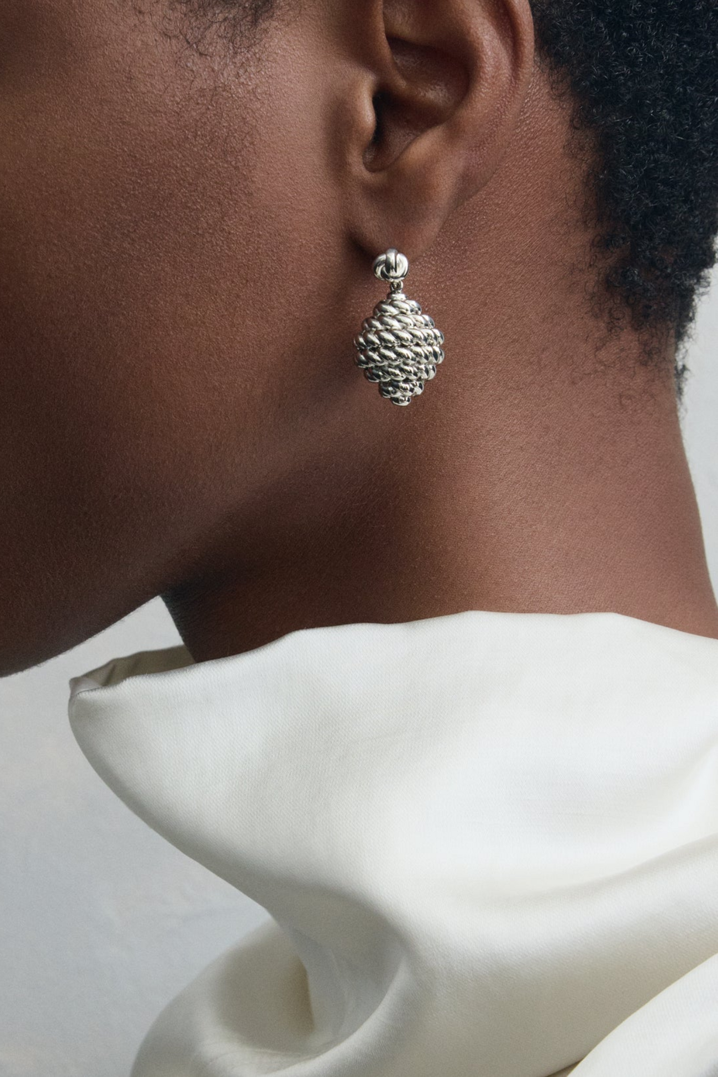 Rope Drop Earrings in Silver