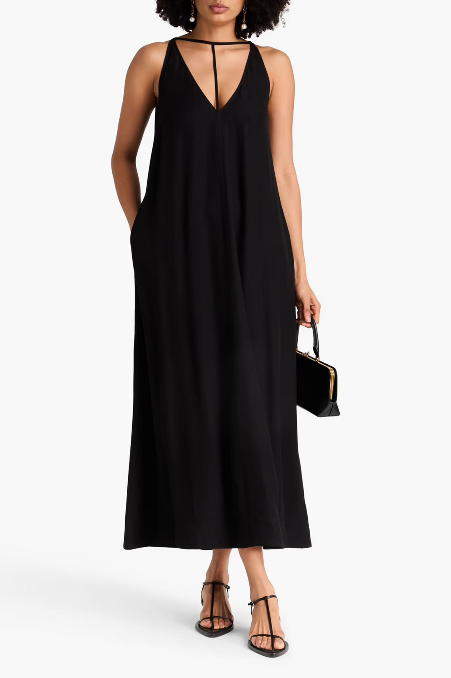 Cutout Satin-crepe Maxi Dress