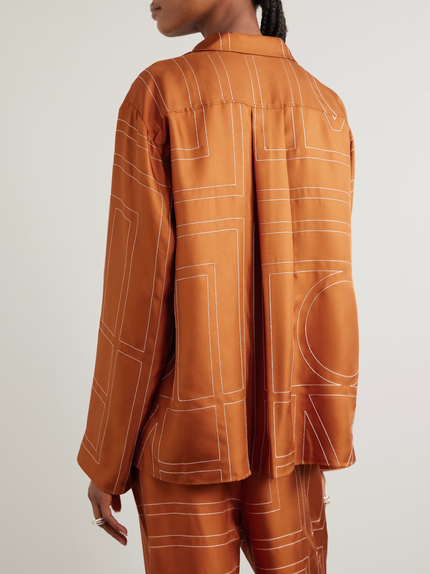 Embroidered Silk-Twill Shirt