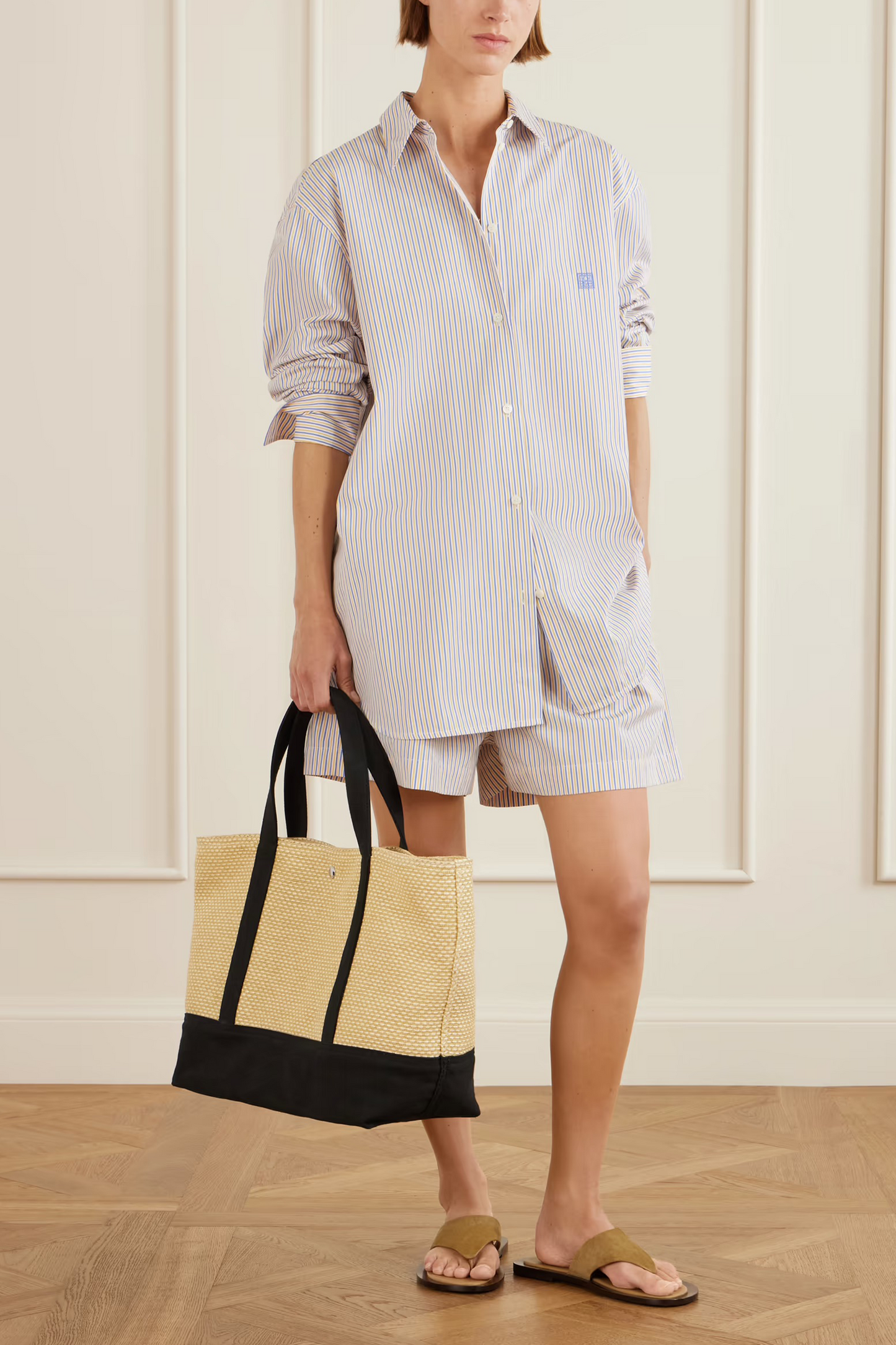 Embroidered Striped Cotton-poplin Shirt