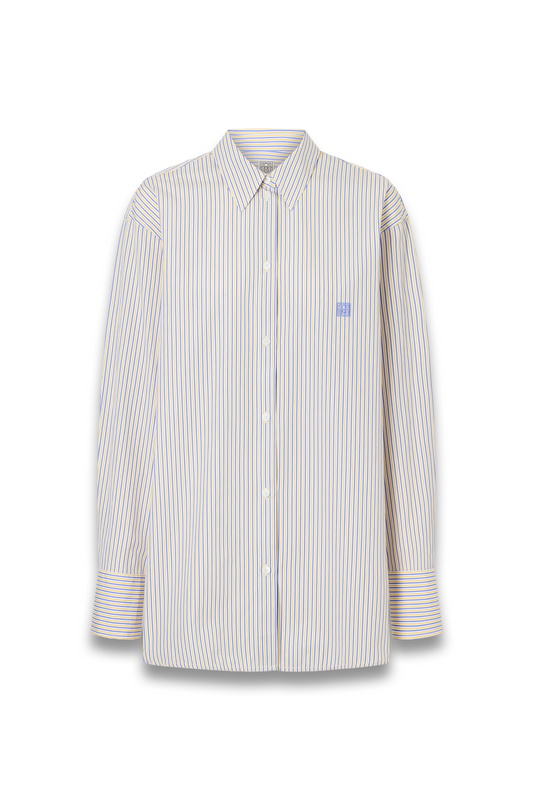 Embroidered Striped Cotton-poplin Shirt