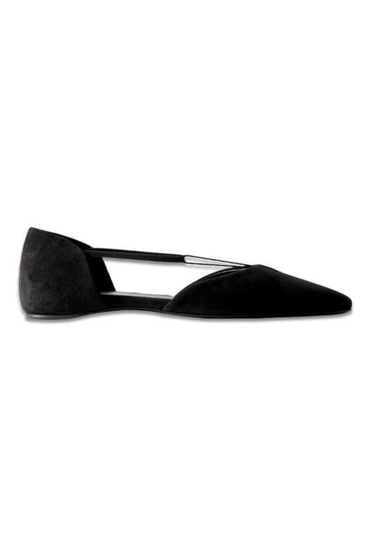 + NET SUSTAIN The T-strap Suede Point-Toe Flats