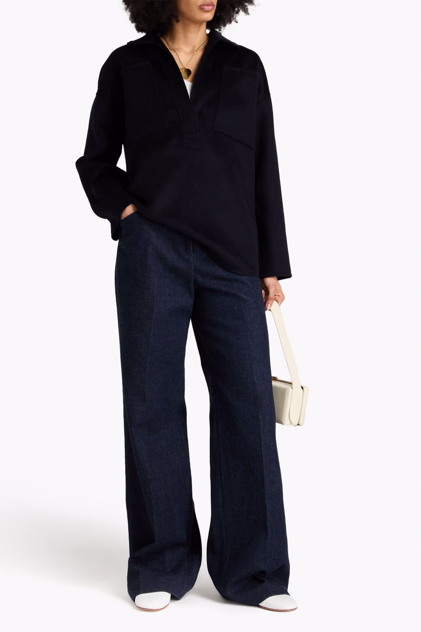 Brushed wool-blend felt tunic