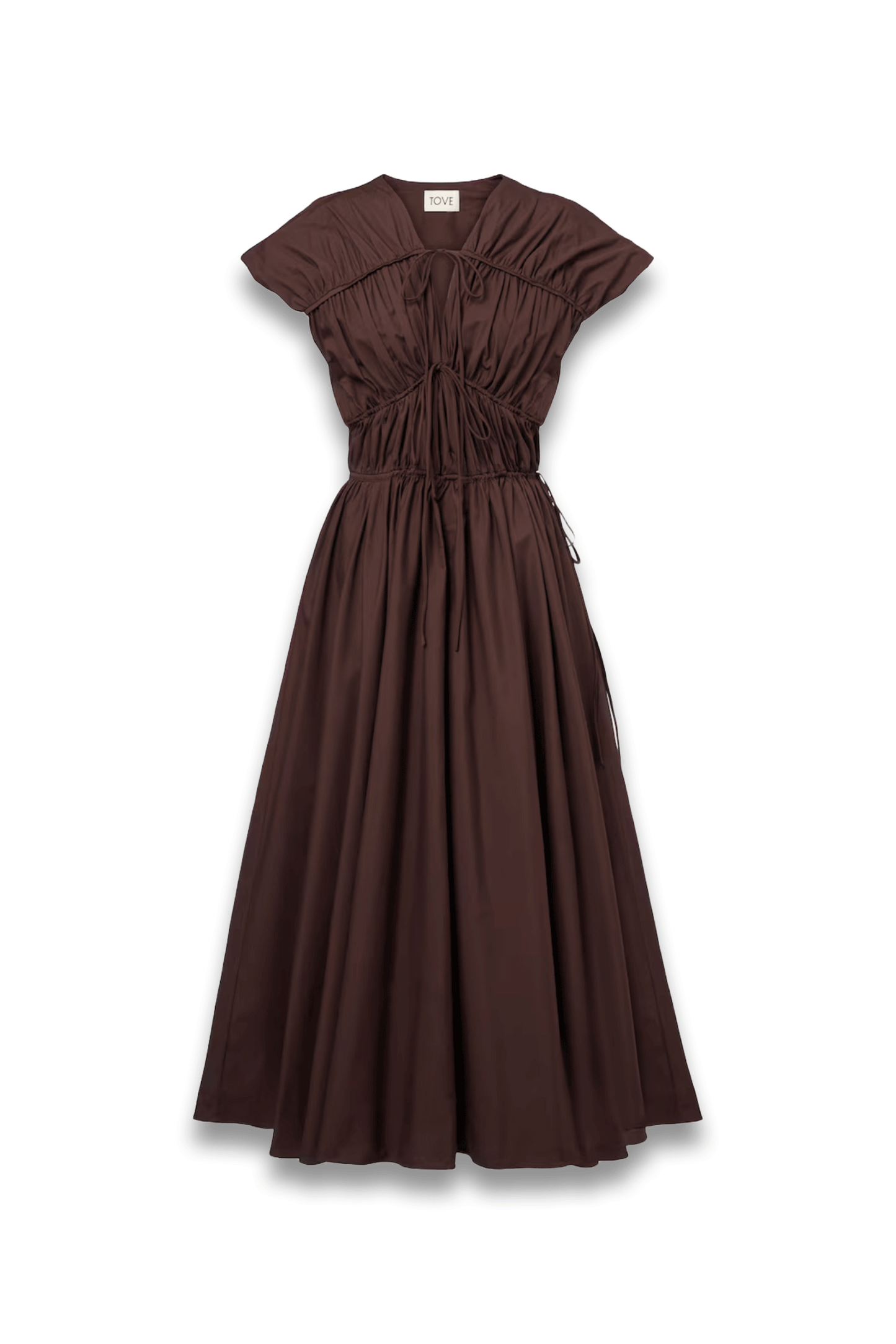 Ceres Gathered Cotton Midi Dress